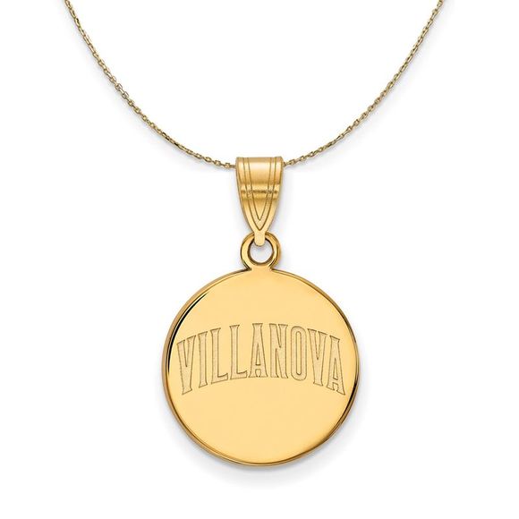 14k Yellow Gold Villanova U. Medium Disc Necklace - 16 Inch - Picture 1 of 7